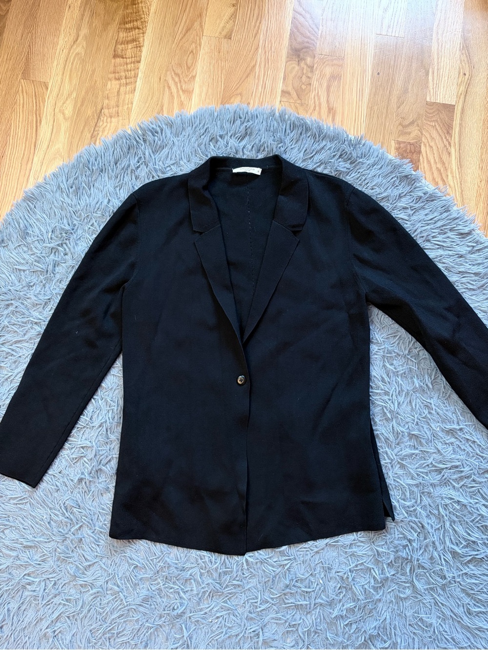 MM Lafleur Black Jardigan Notched Lapel One Button Front Cardigan Size XL